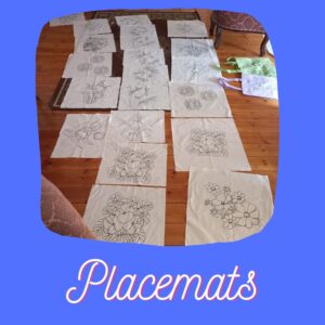 Kreatiewe Fantasy Placemats Kreatiewe Fantasy Screen Printed Fabric Painted Workshops and Gifts Home